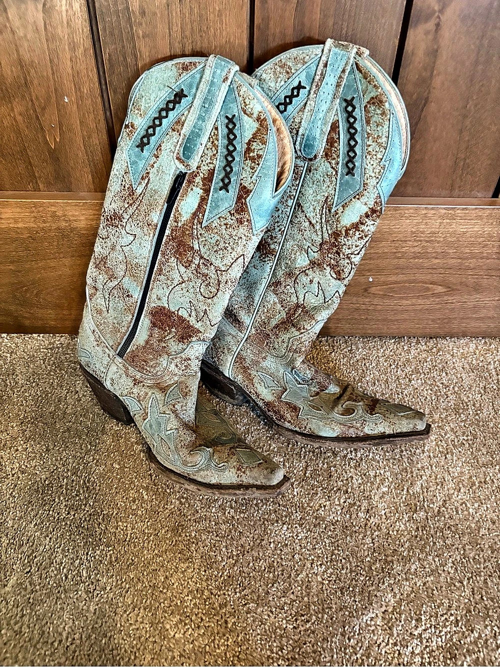Pistolero Leather Western Cowboy Boots US 7.5